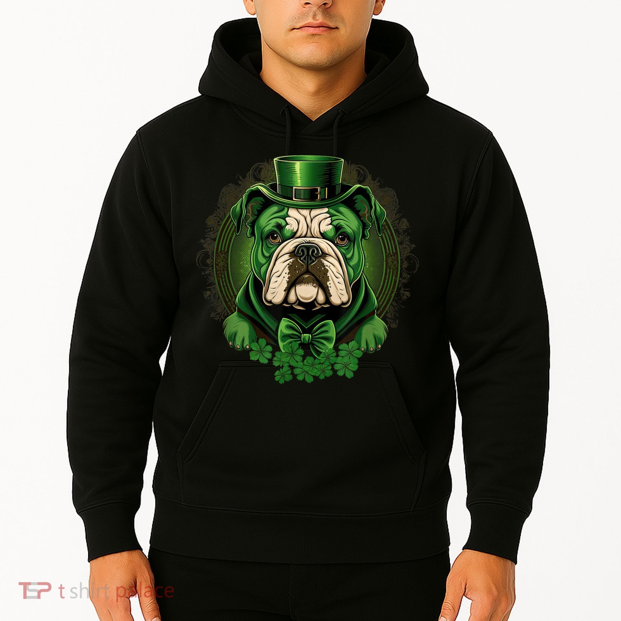 Funny Bulldog Dog St Patricks Day Irish Saint Patrick Day Hoodie