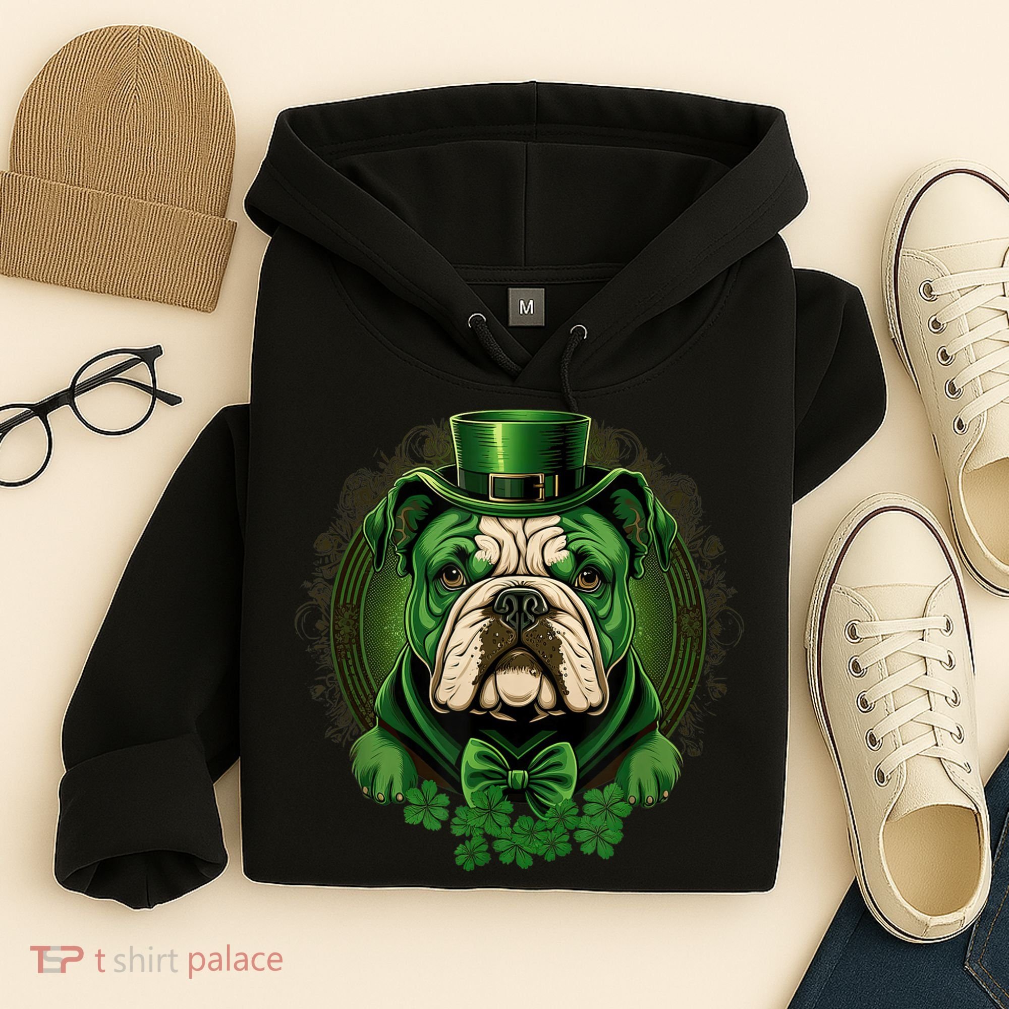 Funny Bulldog Dog St Patricks Day Irish Saint Patrick Day Hoodie