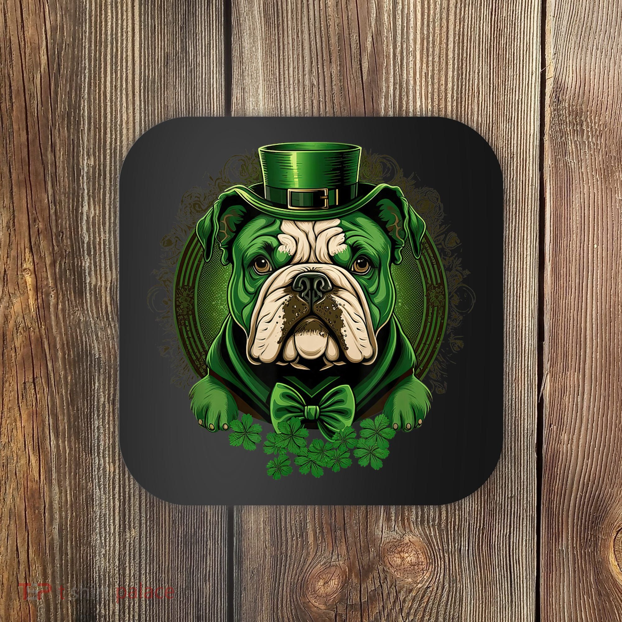 Funny Bulldog Dog St Patricks Day Irish Saint Patrick Day Coaster