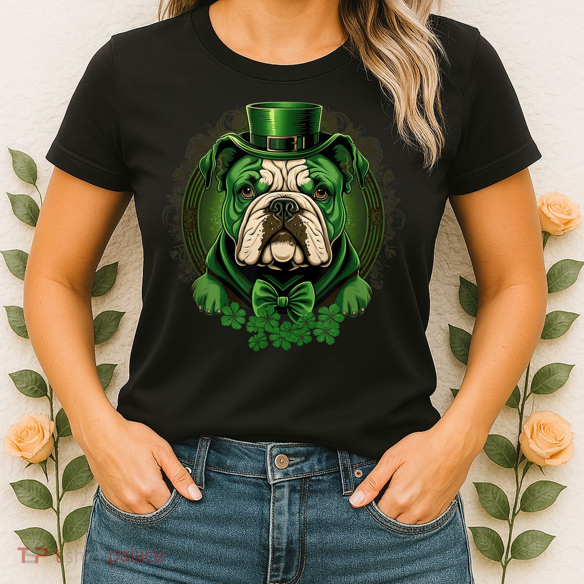 Funny Bulldog Dog St Patricks Day Irish Saint Patrick Day Women's T-Shirt