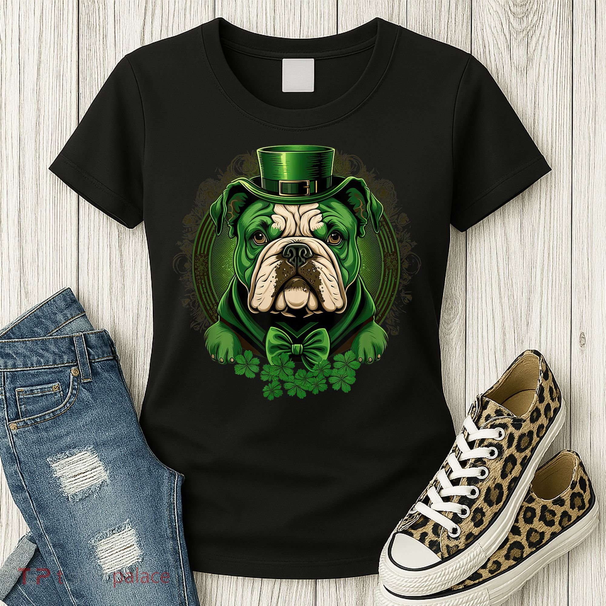 Funny Bulldog Dog St Patricks Day Irish Saint Patrick Day Women's T-Shirt