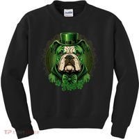 Funny Bulldog Dog St Patricks Day Irish Saint Patrick Day Kids Sweatshirt thumb 0