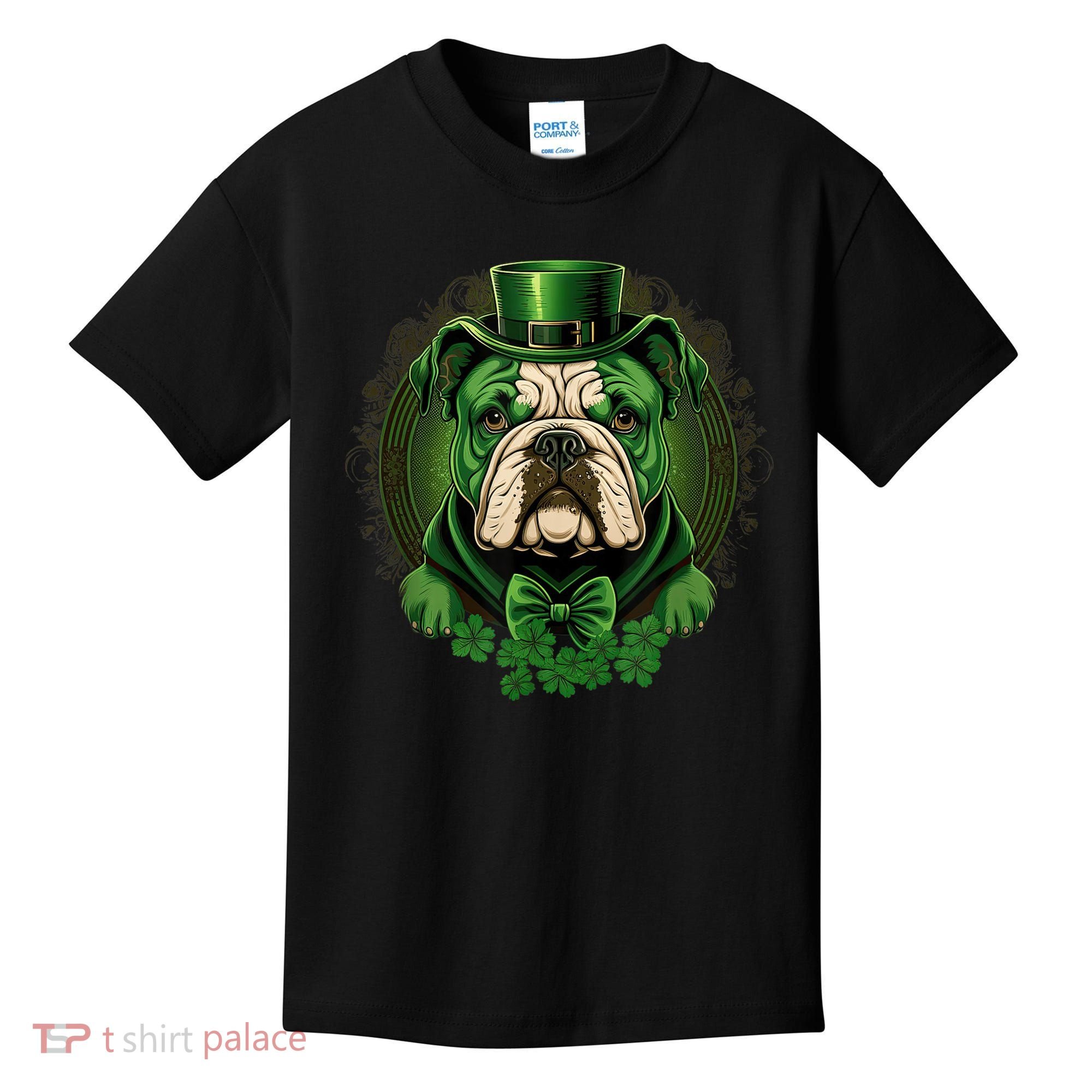 Funny Bulldog Dog St Patricks Day Irish Saint Patrick Day Kids T-Shirt