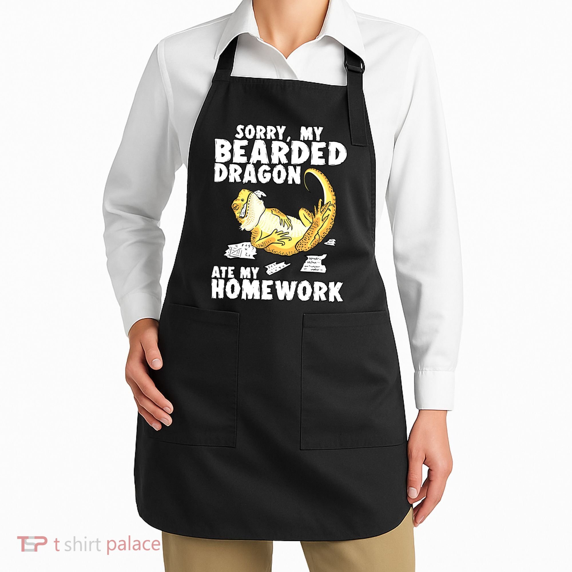 Funny Bearded Dragon Reptile Funny Lizard Bearded Dragon Apron