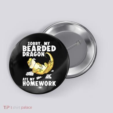 Funny Bearded Dragon Reptile Funny Lizard Bearded Dragon Button