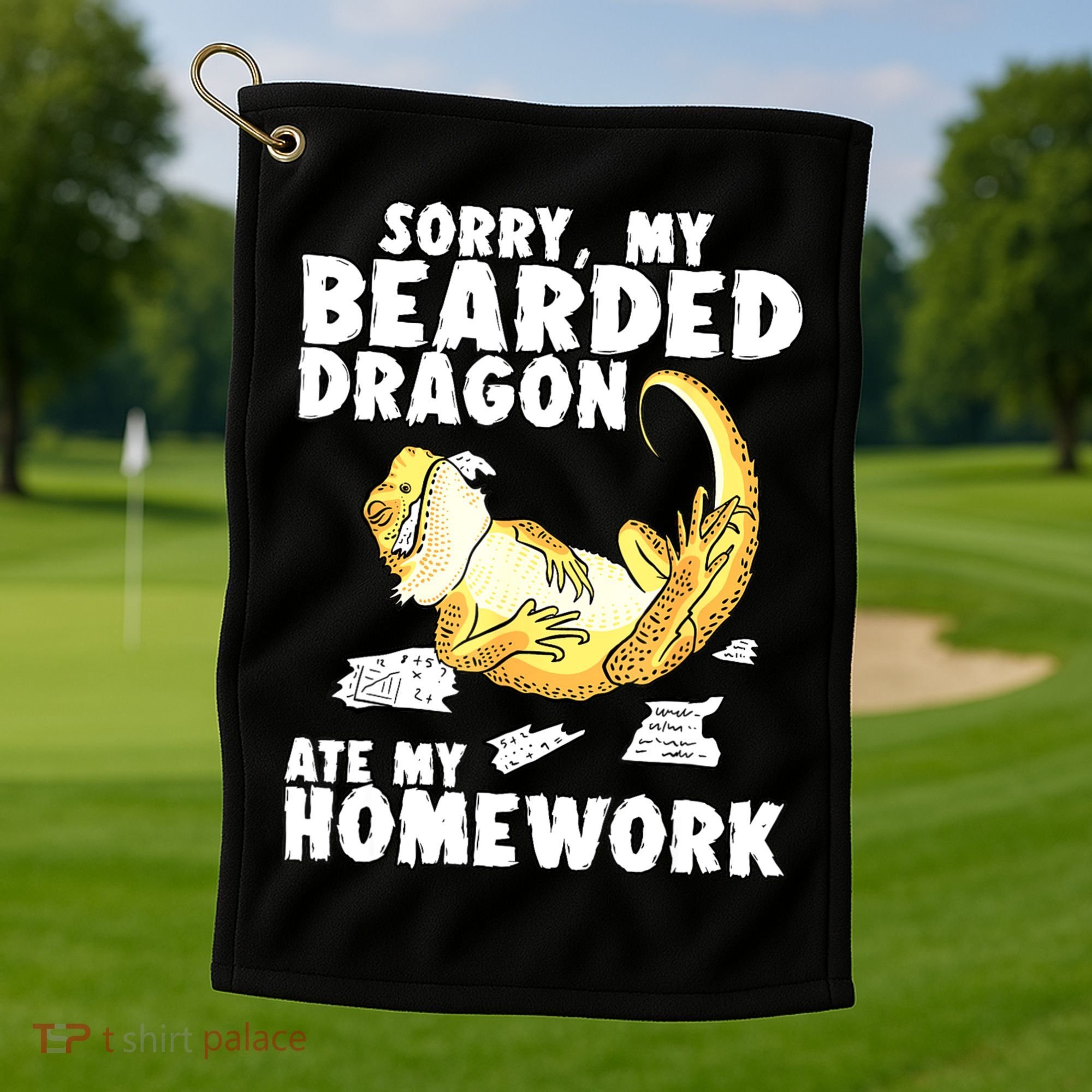 Funny Bearded Dragon Reptile Funny Lizard Bearded Dragon Golf Towel