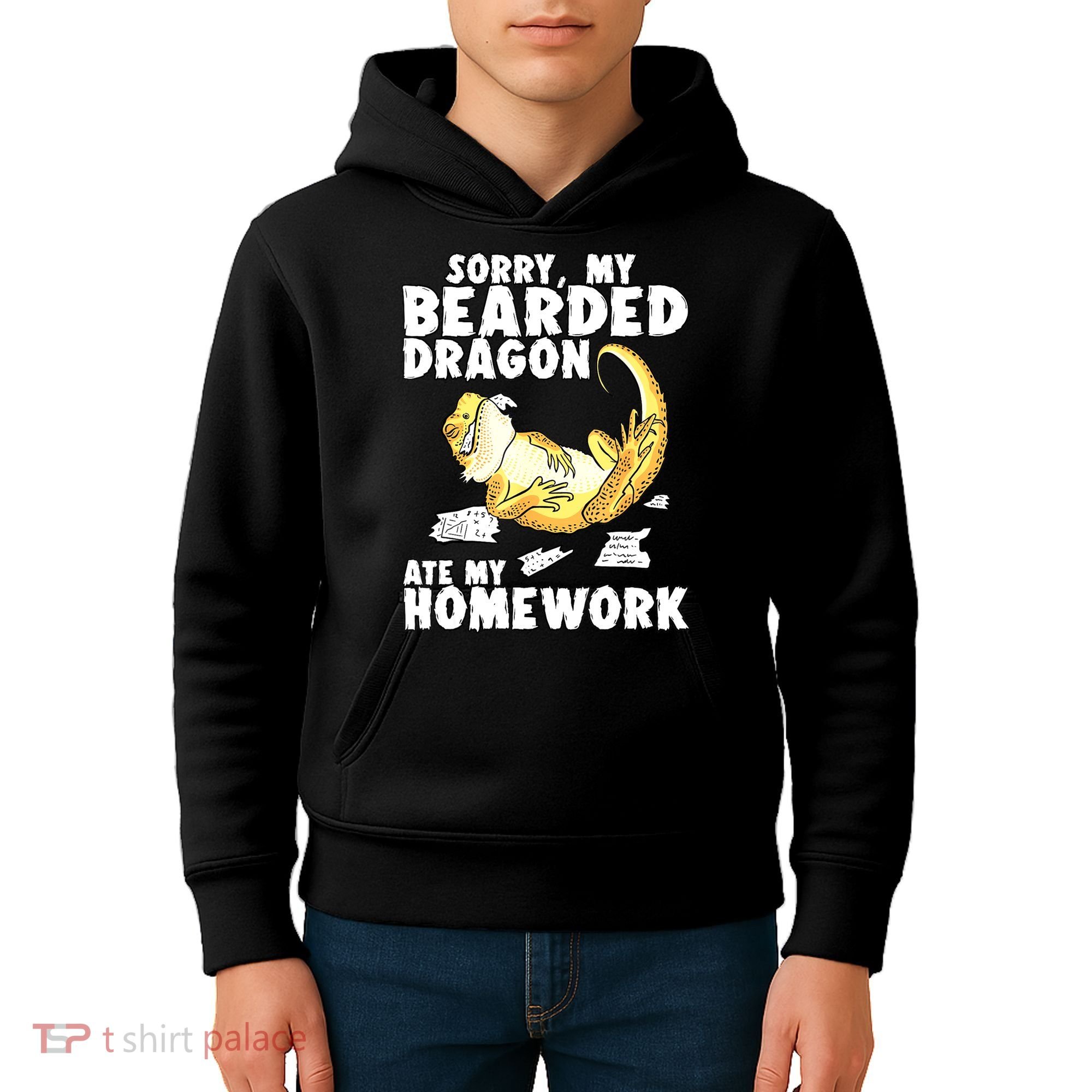 Funny Bearded Dragon Reptile Funny Lizard Bearded Dragon Kids Hoodie