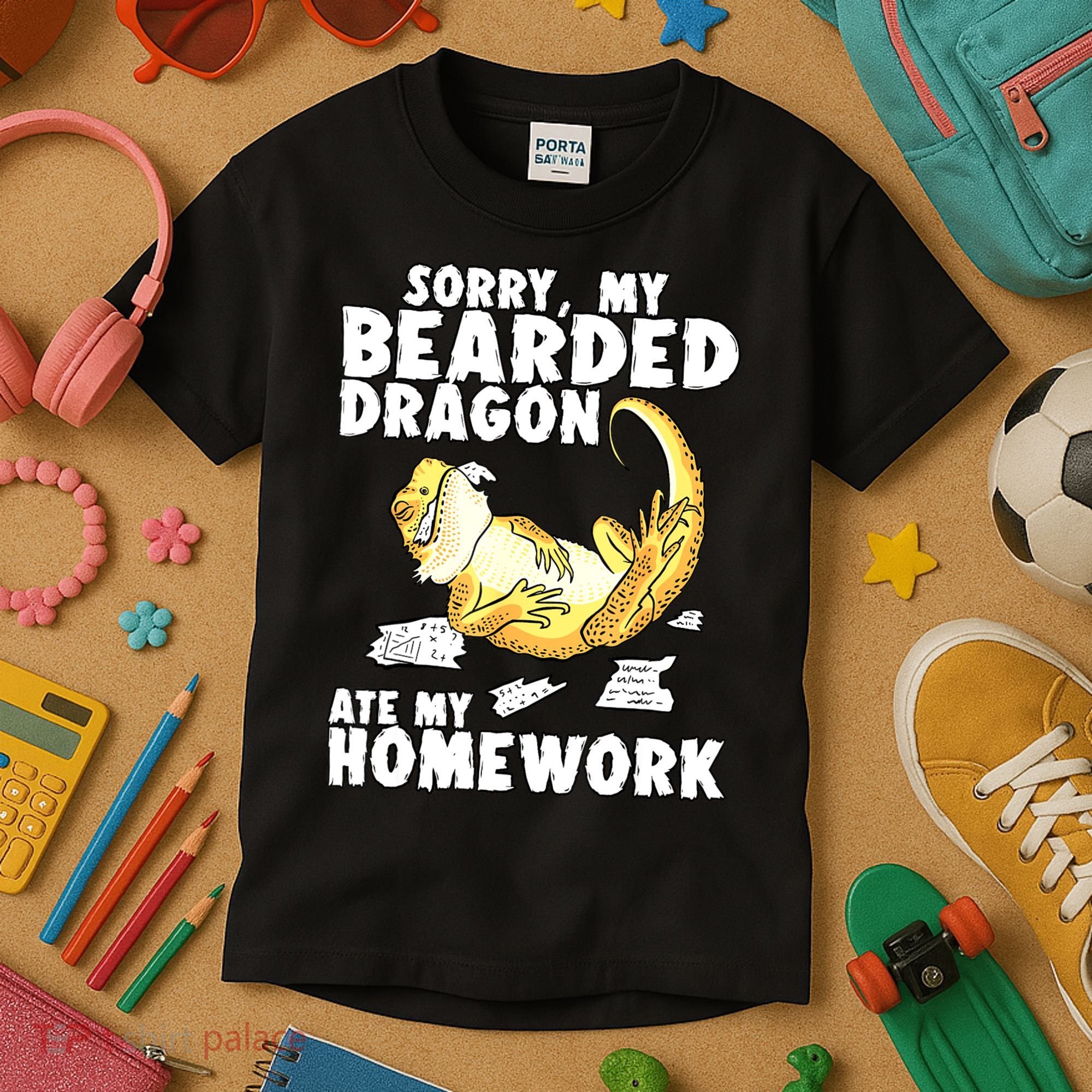 Funny Bearded Dragon Reptile Funny Lizard Bearded Dragon Kids T-Shirt