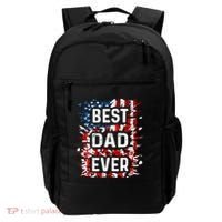 Funny Best Dad Ever Fathers Day Papa Us American Flag Backpack thumb 0
