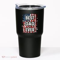 Funny Best Dad Ever Fathers Day Papa Us American Flag Tumbler thumb 0