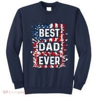 Funny Best Dad Ever Fathers Day Papa Us American Flag Sweatshirt thumb 0