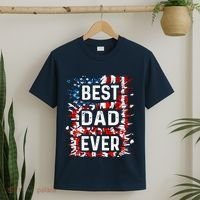 Funny Best Dad Ever Fathers Day Papa Us American Flag T-Shirt thumb 2
