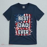 Funny Best Dad Ever Fathers Day Papa Us American Flag T-Shirt thumb 5