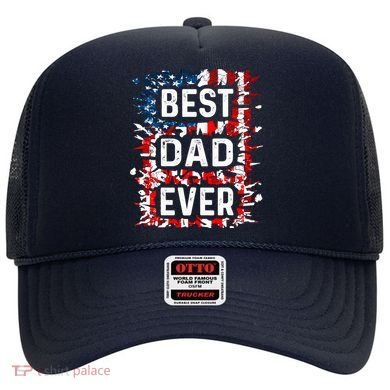 Funny Best Dad Ever Fathers Day Papa Us American Flag Hat