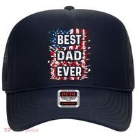 Funny Best Dad Ever Fathers Day Papa Us American Flag Hat thumb 0