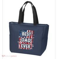 Funny Best Dad Ever Fathers Day Papa Us American Flag Tote Bag thumb 3