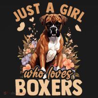 Floral Boxer Dog Just A Girl Who Loves Boxer Women's Hoodie thumb 2