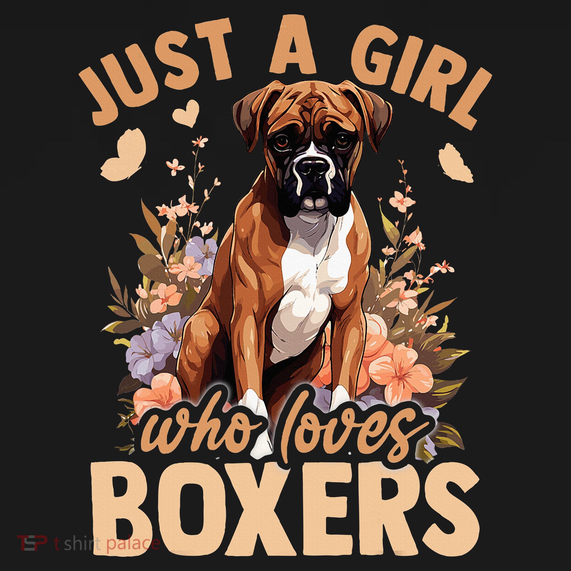 Floral Boxer Dog Just A Girl Who Loves Boxer Women's Tank Top