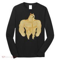 Funny Buff Doge Chiba Dog Gym meme Funny Swole Doge Long Sleeve Shirt thumb 0