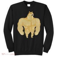 Funny Buff Doge Chiba Dog Gym meme Funny Swole Doge Sweatshirt thumb 0
