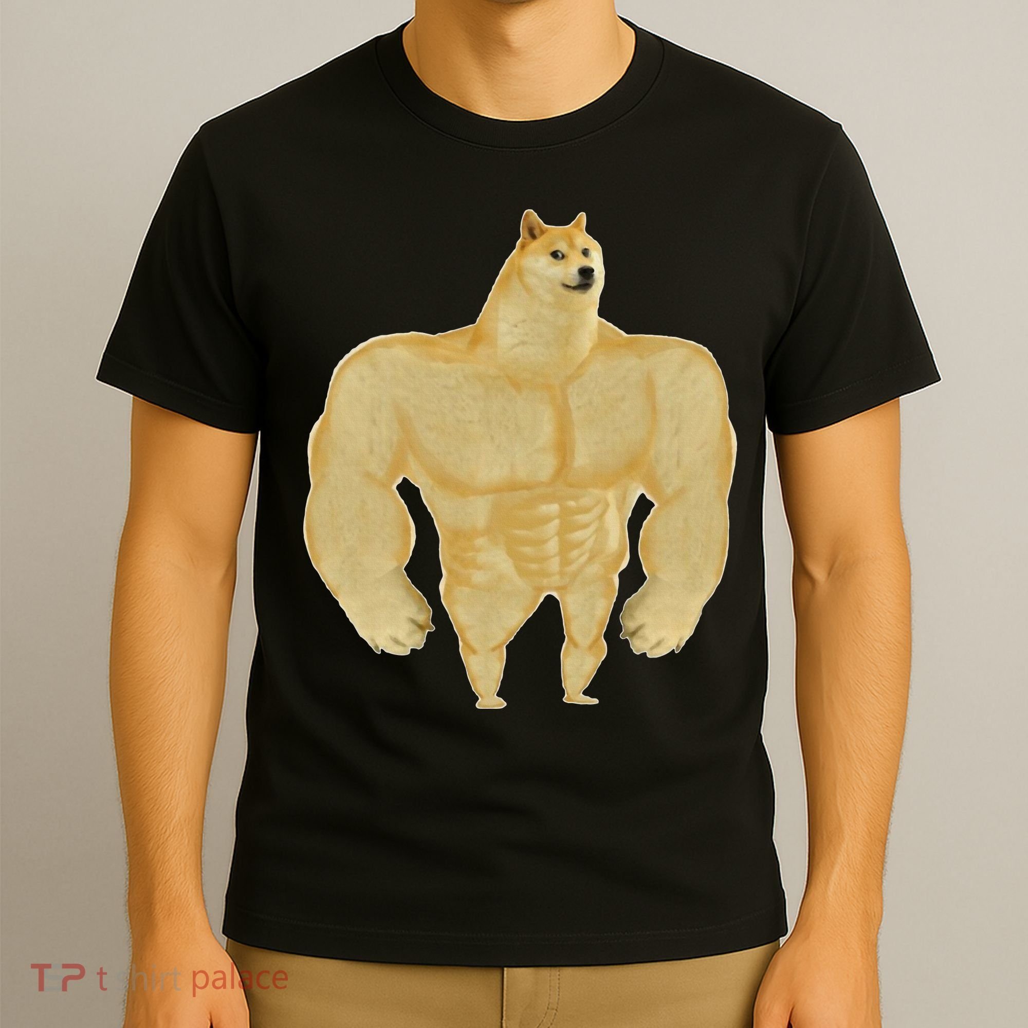 Funny Buff Doge Chiba Dog Gym meme Funny Swole Doge T-Shirt