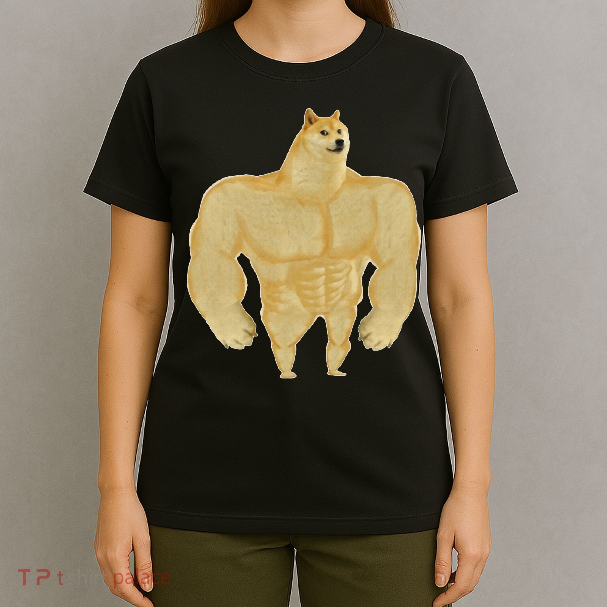 Funny Buff Doge Chiba Dog Gym meme Funny Swole Doge T-Shirt