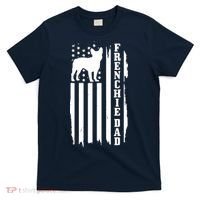 French Bulldog Dad American Flag Patriotic Frenchie Dog T-Shirt thumb 0