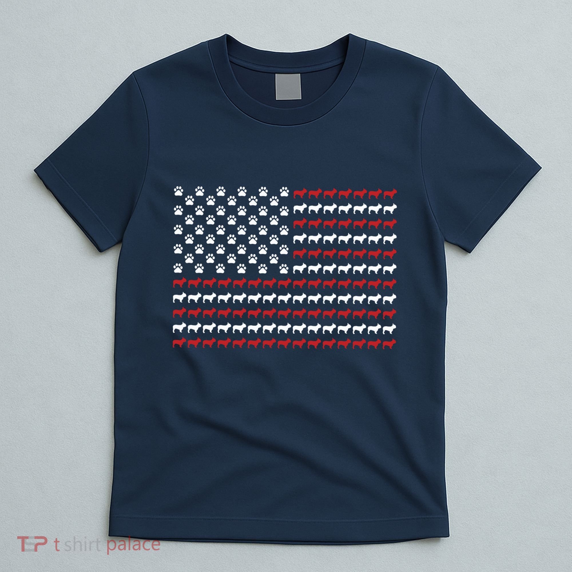 French Bulldog Dog American Flag Patriotic 4th Of July T-Shirt