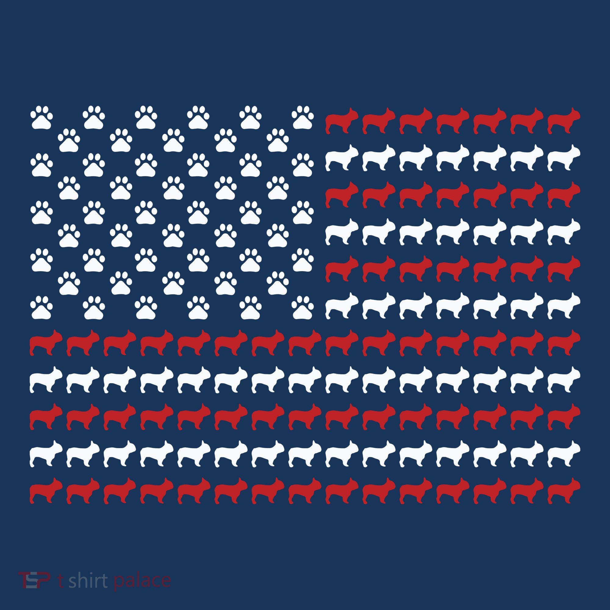 French Bulldog Dog American Flag Patriotic 4th Of July T-Shirt