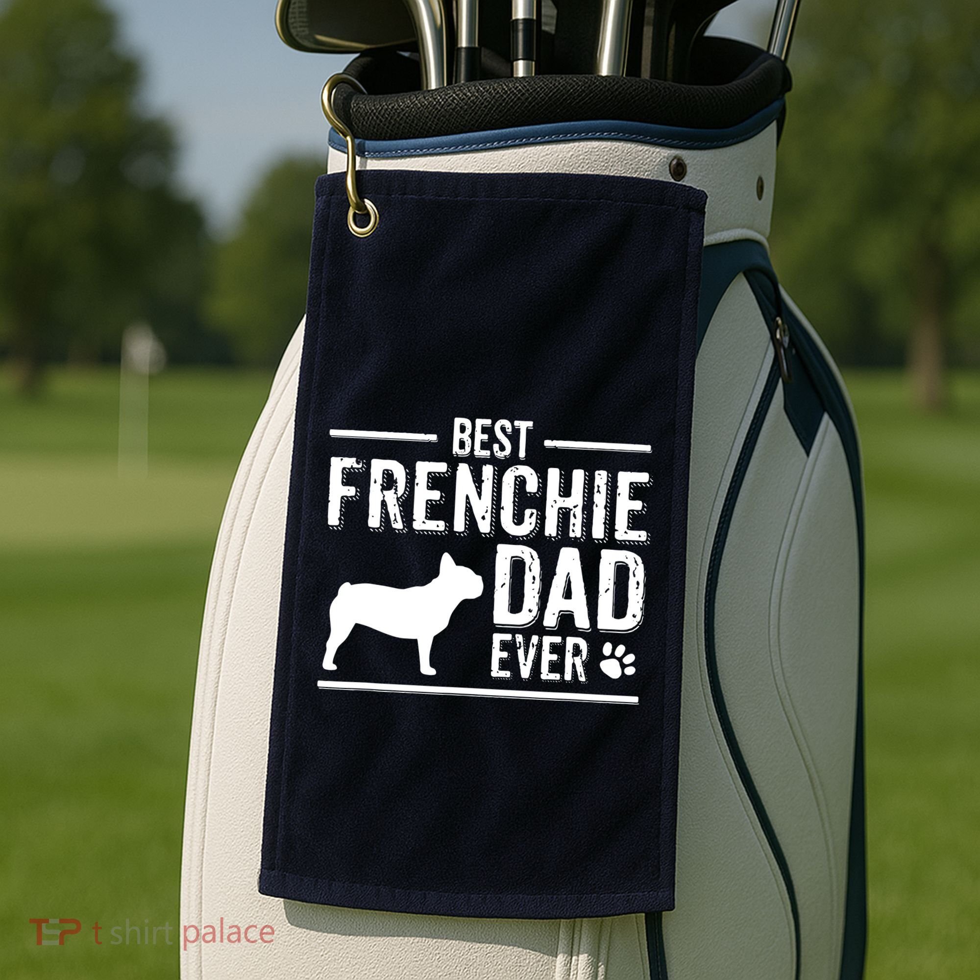 French Bulldog Dad Best Dog Owner Ever Golf Towel