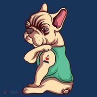 French Bulldog Dog I Love Mom Tattoo Lover Funny Gift T-Shirt thumb 7