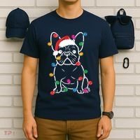 French Bulldog Dog Lights Christmas Matching Family T-Shirt thumb 6
