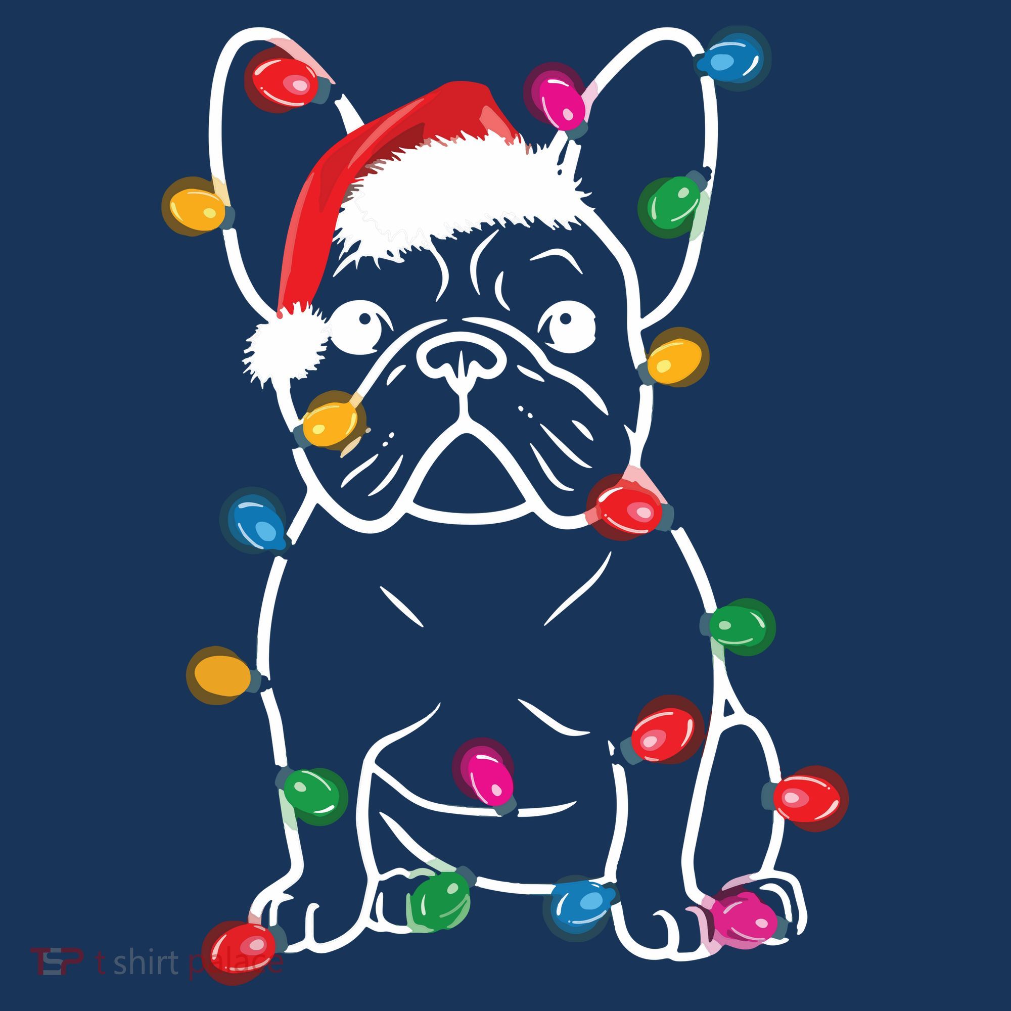 French Bulldog Dog Lights Christmas Matching Family Women's Tank Top