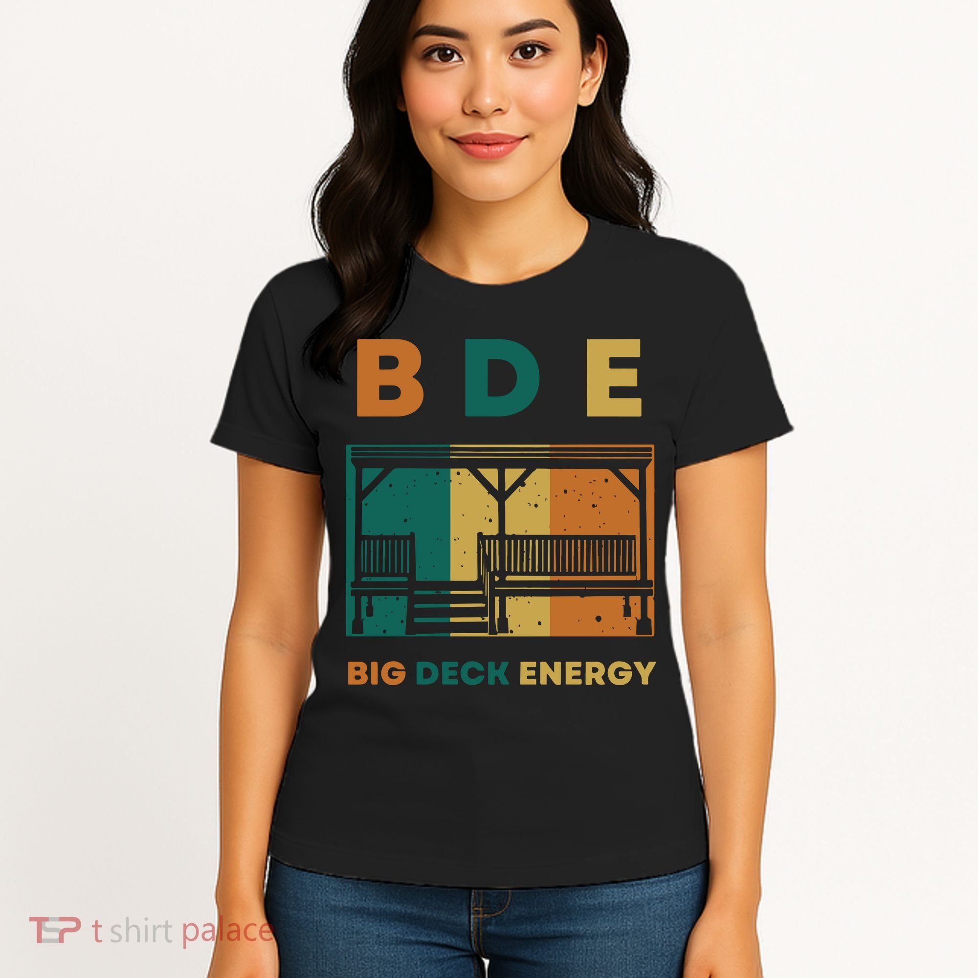 Funny Big Deck Energy BDE Dad Jokes Women's T-Shirt