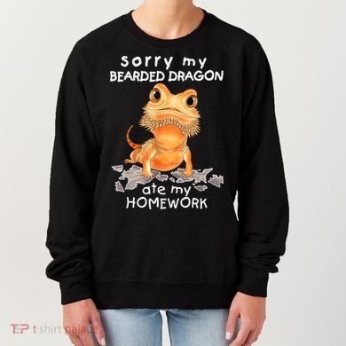 Funny Bearded Dragon Cute Lizard Beardie Ate My Homework Gift Women's Sweatshirt