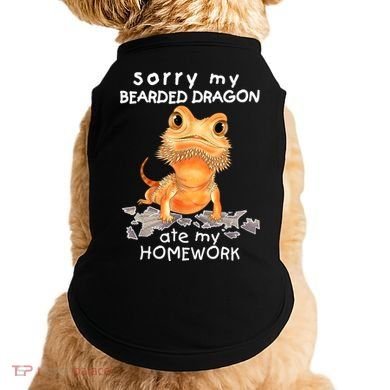 Funny Bearded Dragon Cute Lizard Beardie Ate My Homework Gift Doggie Tank