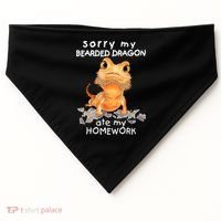 Funny Bearded Dragon Cute Lizard Beardie Ate My Homework Gift USA-Made Doggie Bandana thumb 0