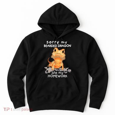 Funny Bearded Dragon Cute Lizard Beardie Ate My Homework Gift Hoodie