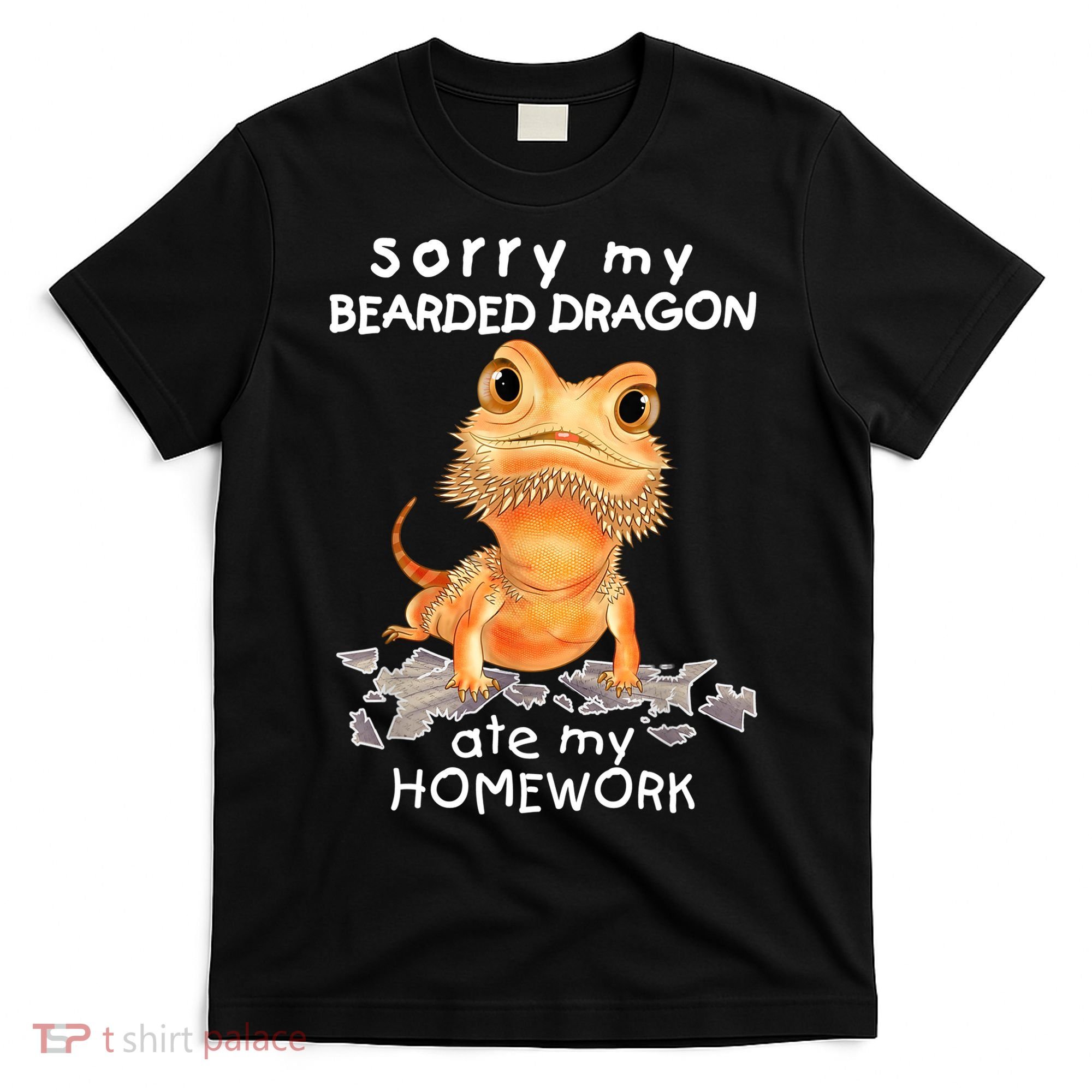 Funny Bearded Dragon Cute Lizard Beardie Ate My Homework Gift T-Shirt