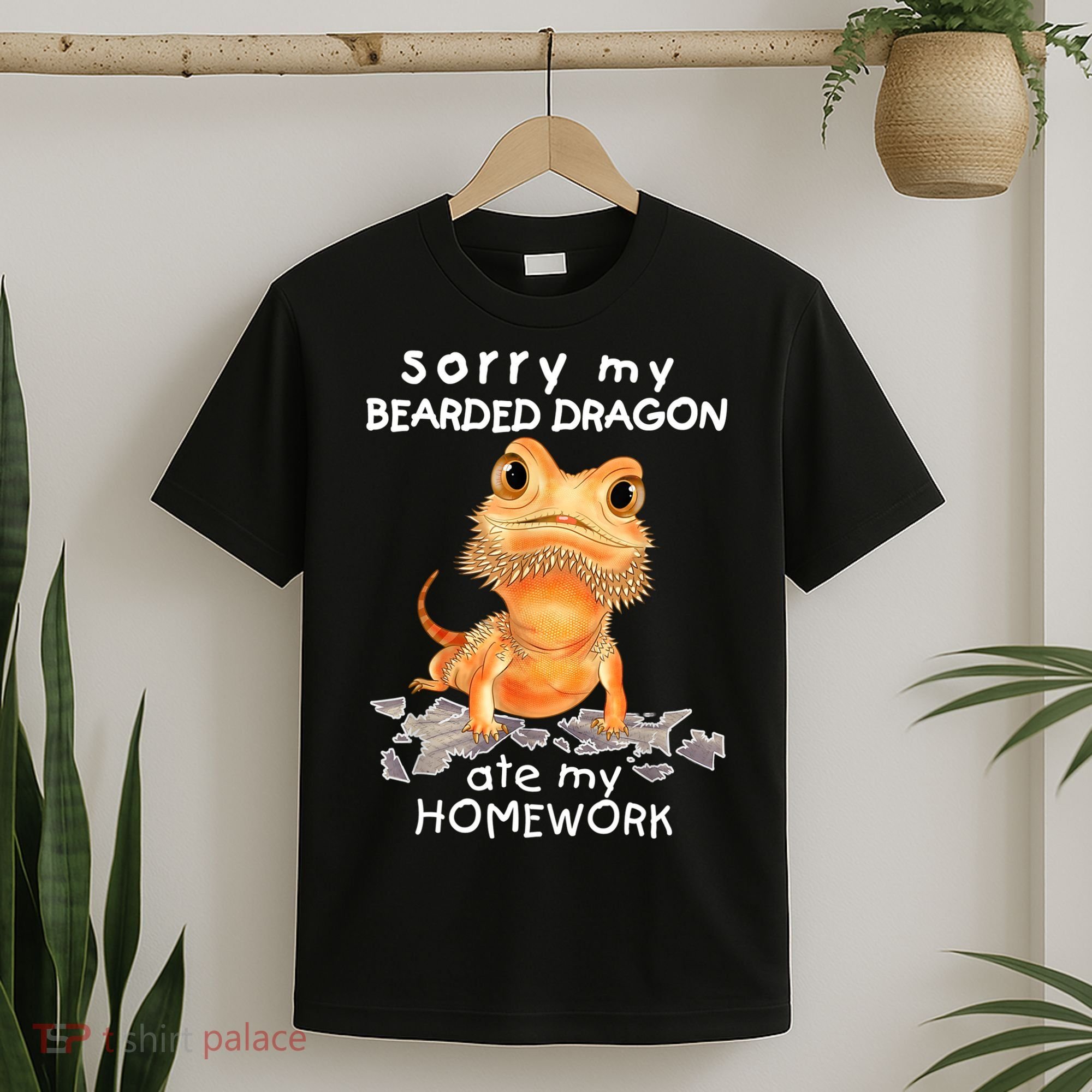 Funny Bearded Dragon Cute Lizard Beardie Ate My Homework Gift T-Shirt