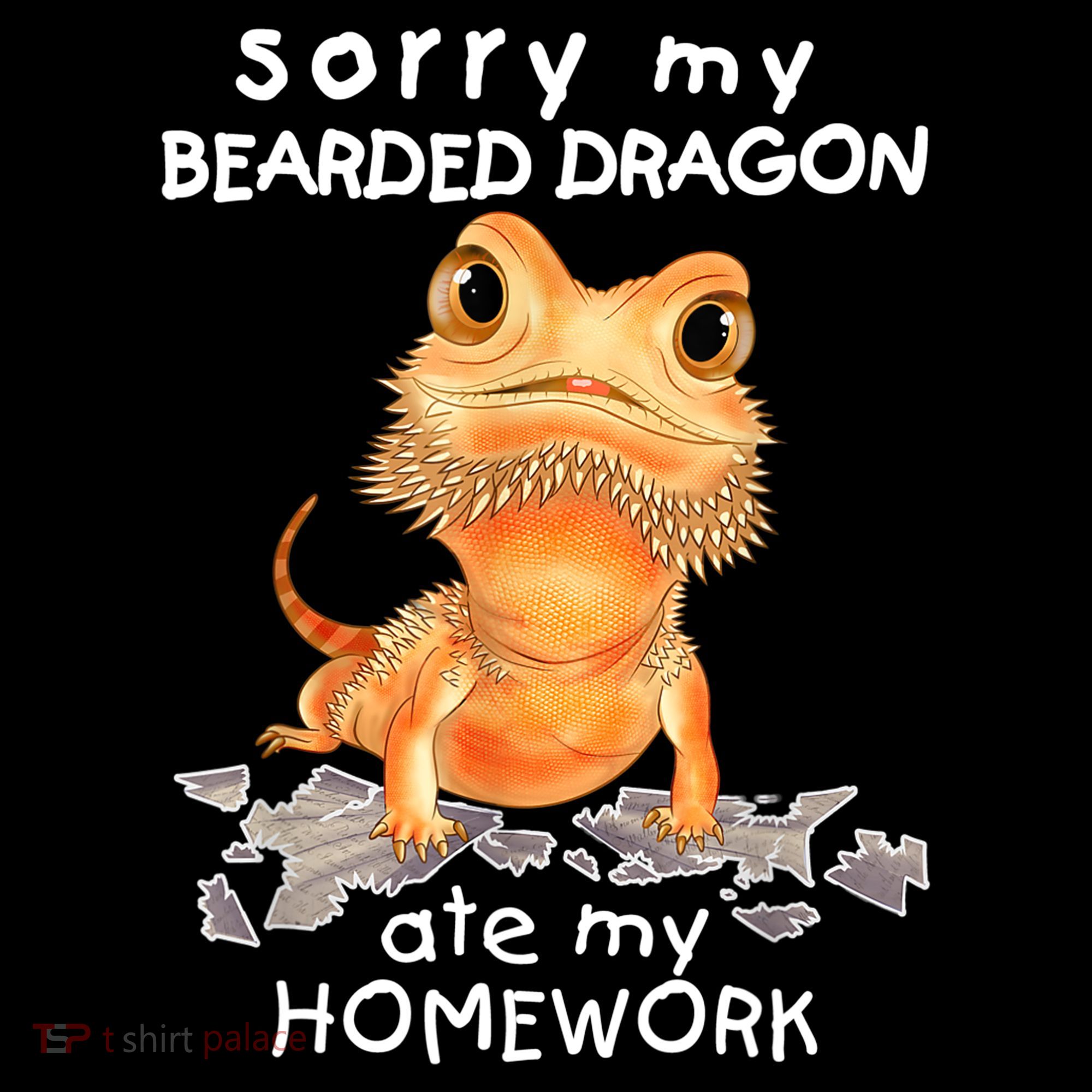Funny Bearded Dragon Cute Lizard Beardie Ate My Homework Gift T-Shirt