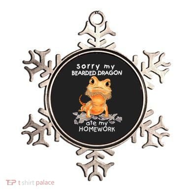 Funny Bearded Dragon Cute Lizard Beardie Ate My Homework Gift Ornament