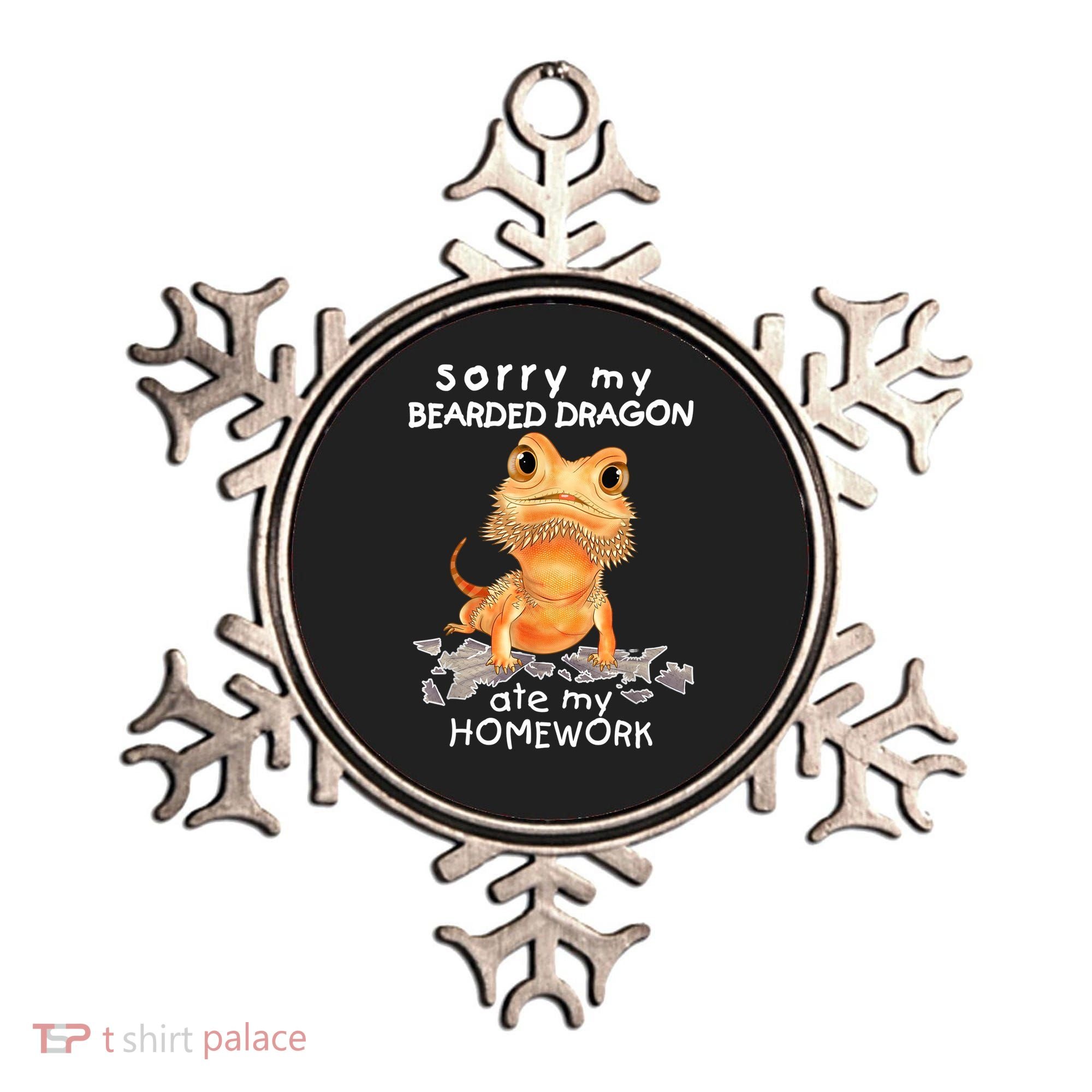 Funny Bearded Dragon Cute Lizard Beardie Ate My Homework Gift Ornament