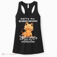 Funny Bearded Dragon Cute Lizard Beardie Ate My Homework Gift Women's Tank Top thumb 0