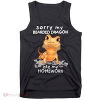 Funny Bearded Dragon Cute Lizard Beardie Ate My Homework Gift Tank Top thumb 0