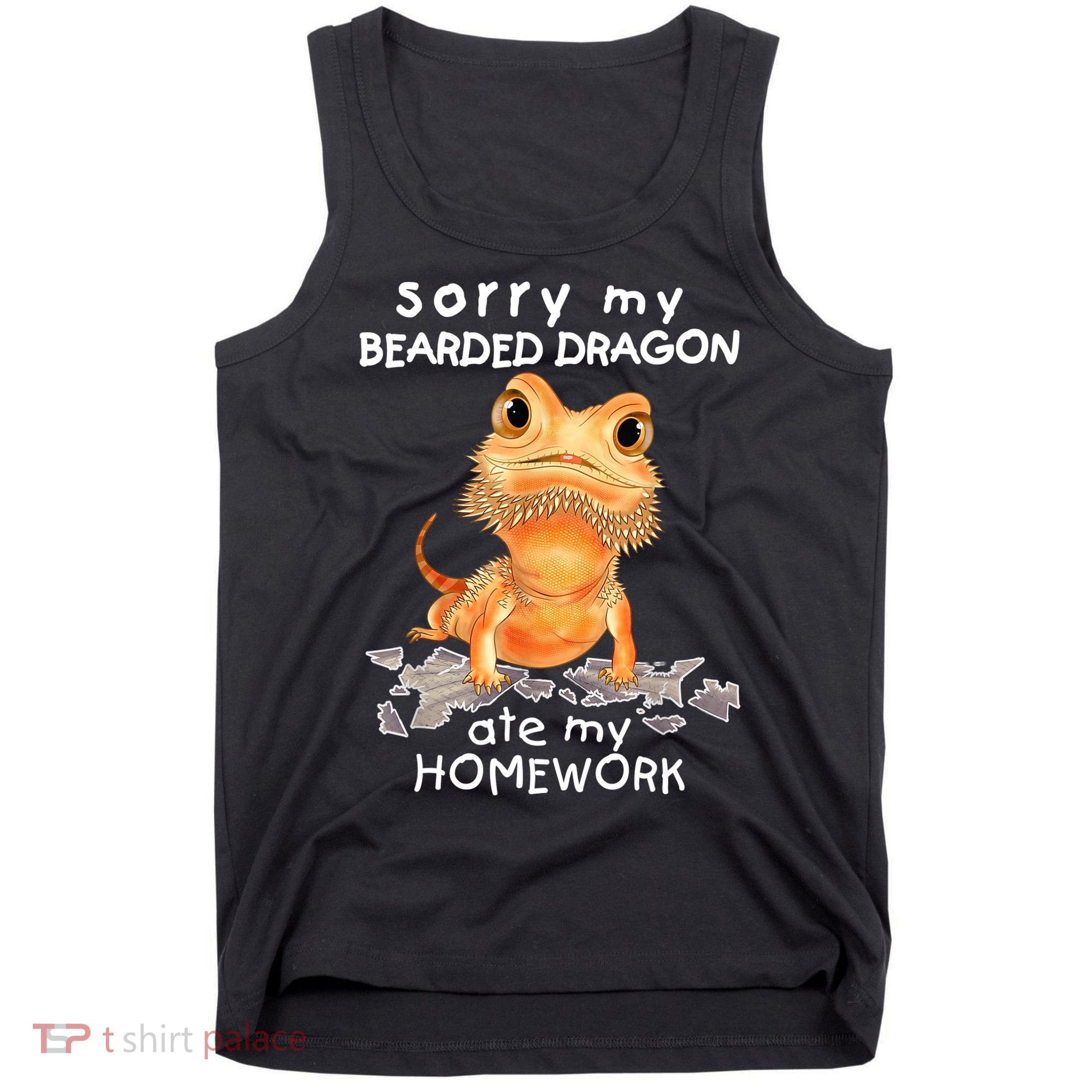 Funny Bearded Dragon Cute Lizard Beardie Ate My Homework Gift Tank Top