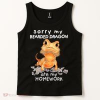 Funny Bearded Dragon Cute Lizard Beardie Ate My Homework Gift Tank Top thumb 2