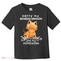 Funny Bearded Dragon Cute Lizard Beardie Ate My Homework Gift Toddler T-Shirt thumb 0