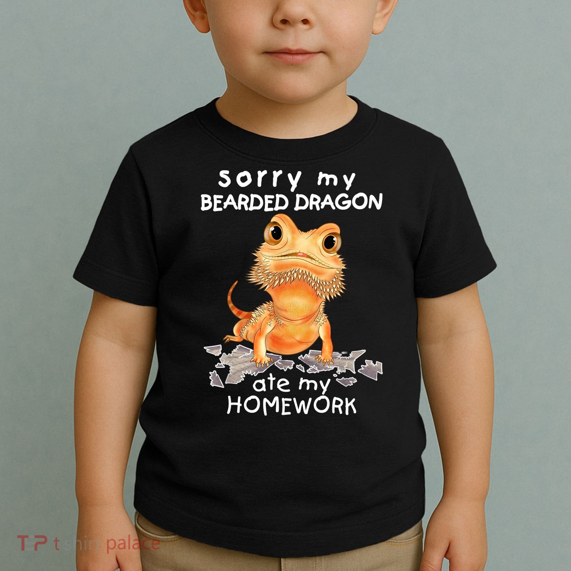 Funny Bearded Dragon Cute Lizard Beardie Ate My Homework Gift Toddler T-Shirt