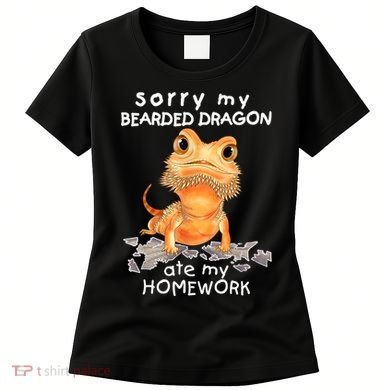 Funny Bearded Dragon Cute Lizard Beardie Ate My Homework Gift Women's T-Shirt